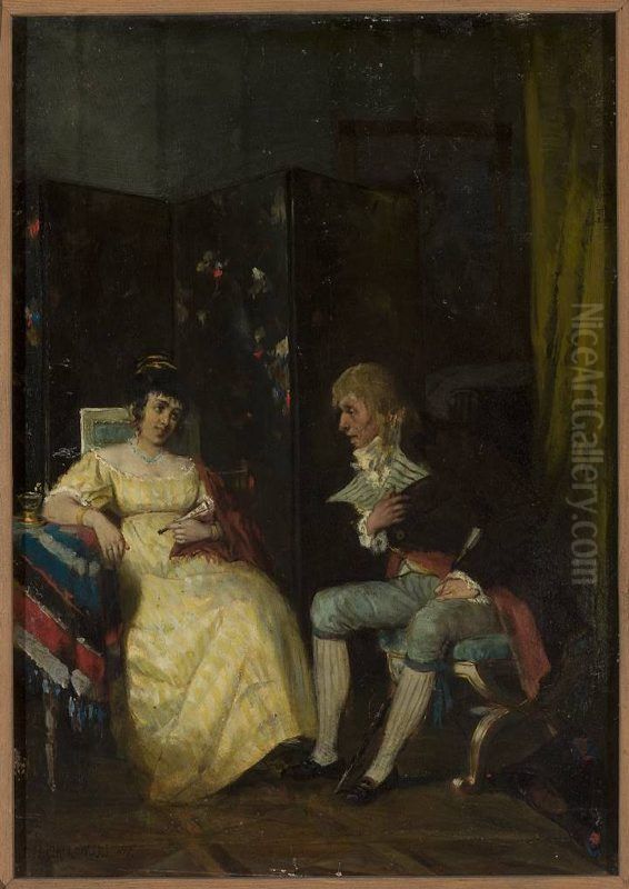 Conversation Oil Painting by Henryk Piatkowski