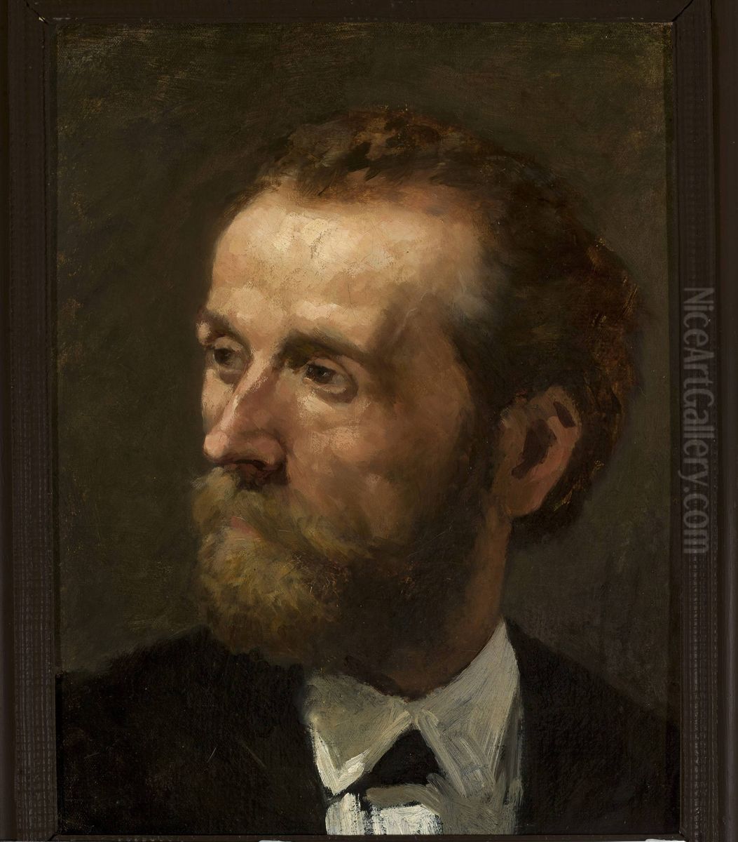 Portrait of Kazimierz Alchimowicz, painter Oil Painting by Tadeusz Ajdukiewicz