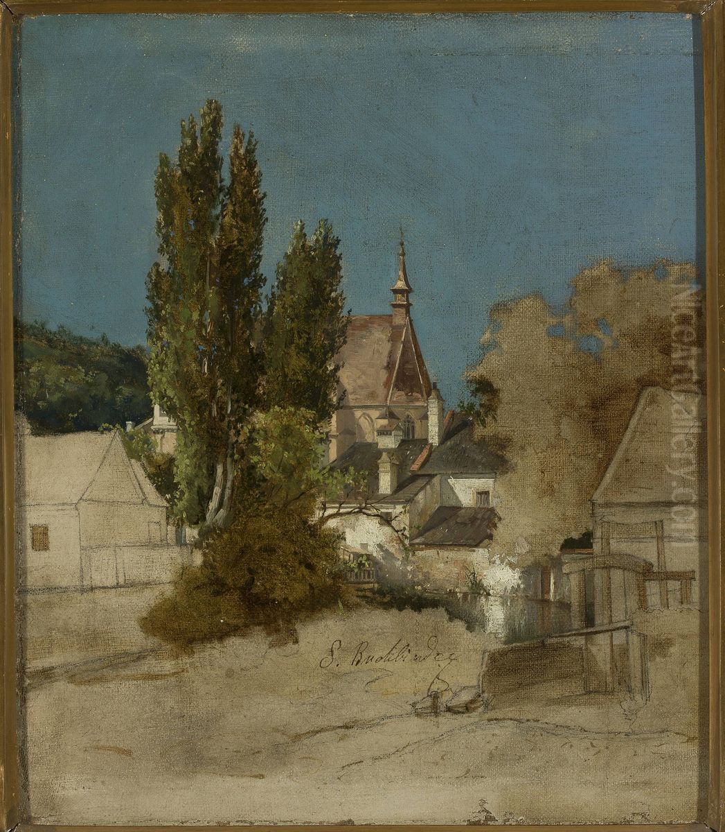 Church in Stary Sacz Oil Painting by Szymon Buchbinder