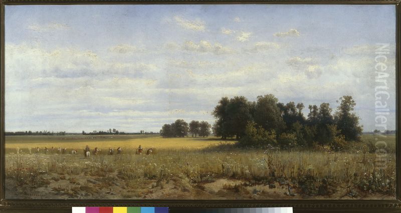 Harvest Oil Painting by Feliks Brzozowski