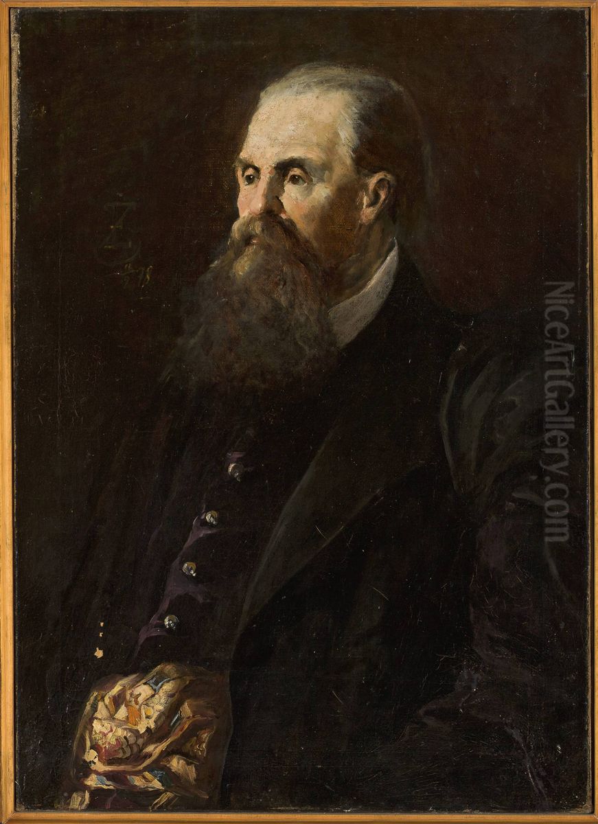Portraif of a man - Mr. Zarewicz (?) Oil Painting by Franciszek Zmurko