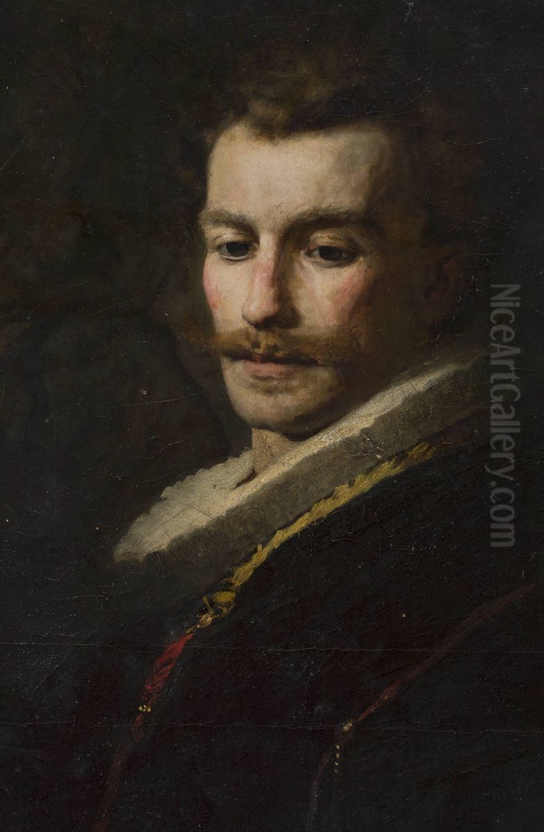 Portrait of K. Marczewski, sculptor Oil Painting by Wandalin Strzalecki