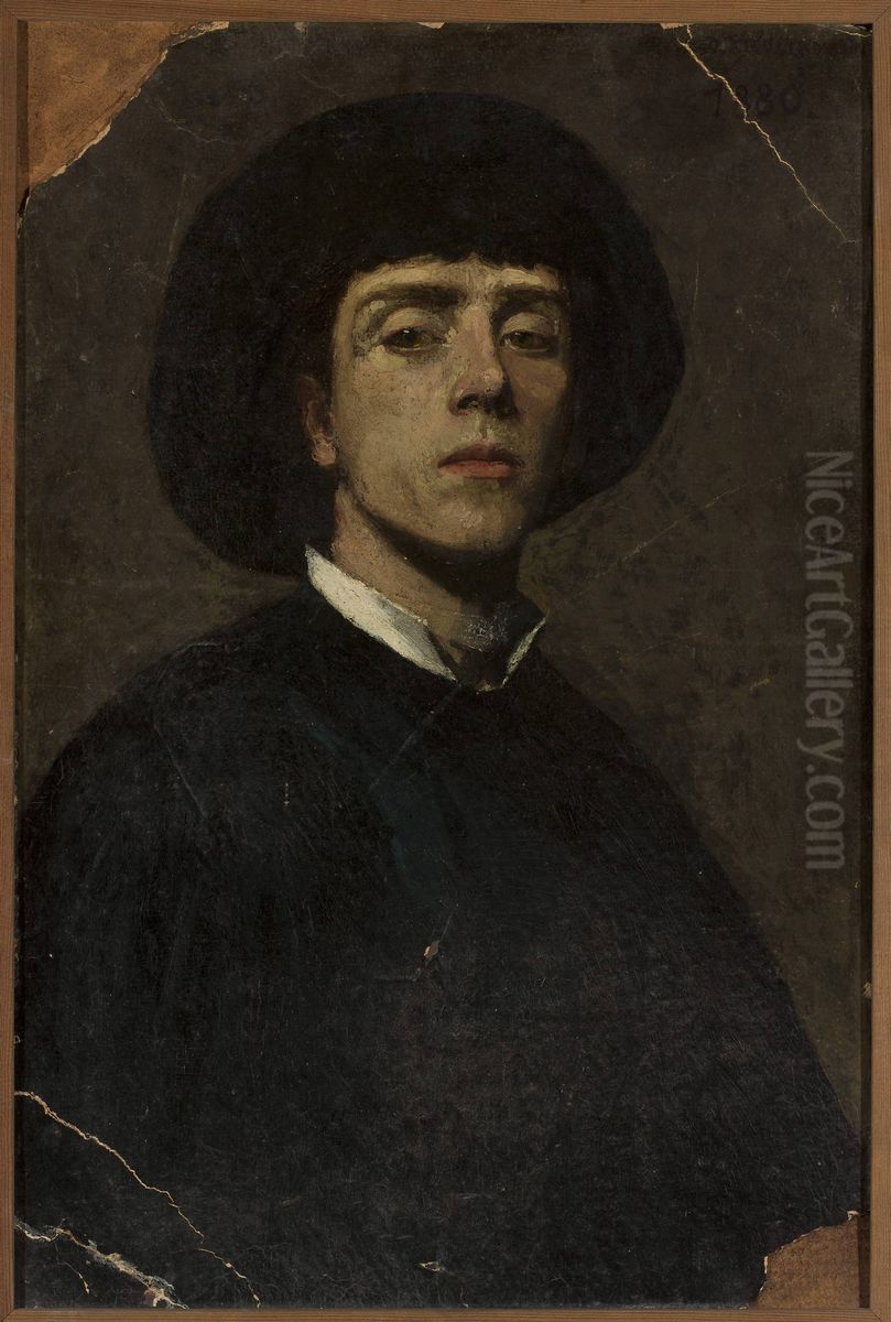 Self-portrait Oil Painting by Dobieslaw Krolikowski