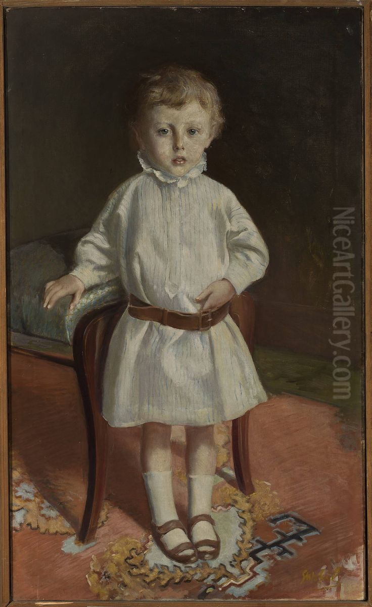 Portrait of a girl Oil Painting by Stanislaw Debicki