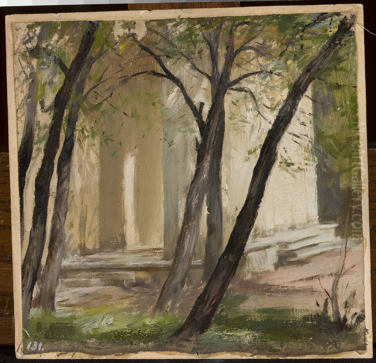 Garden of the Academy of Fine Arts in Petersburg Oil Painting by Jan Ciaglinski