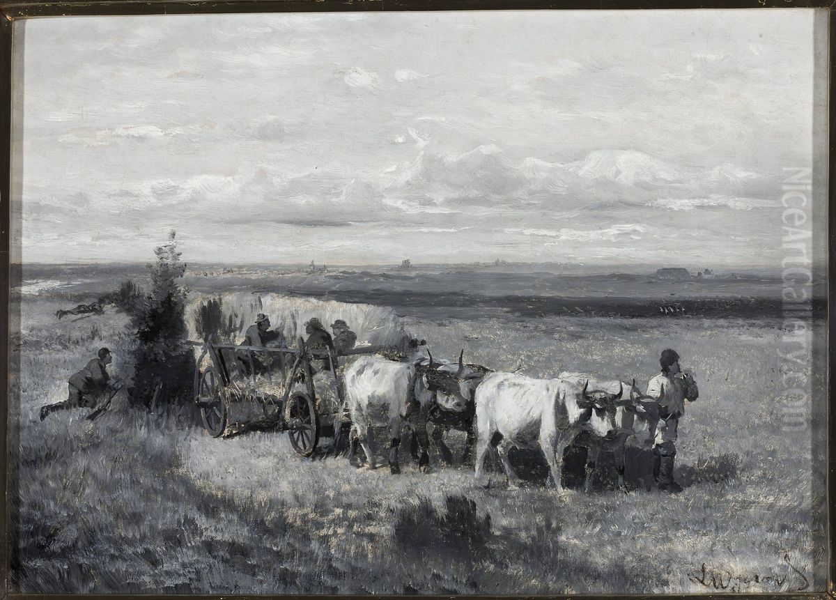 Hunting bustards Oil Painting by Leon Wyczolkowski