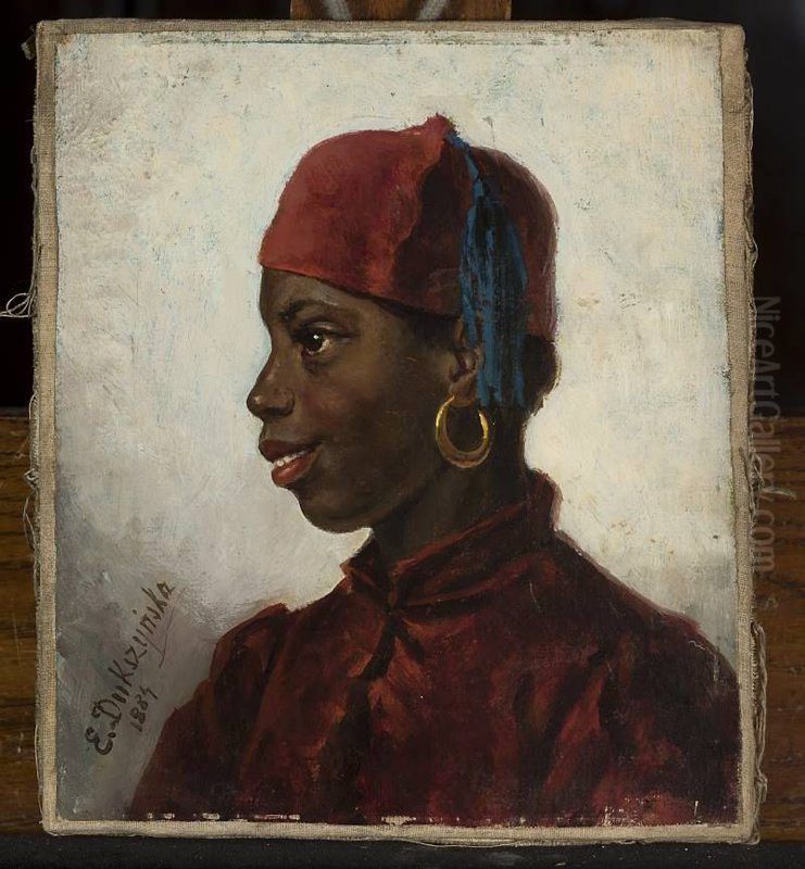 Black boy Oil Painting by Emilia Dukszynska-Dukszta