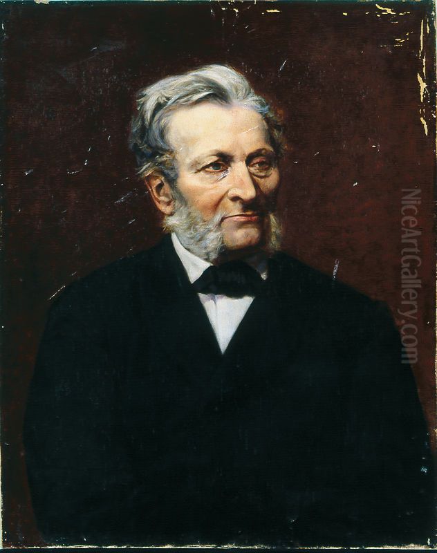 Portrait of Justynian Karnicki, president of Society of Fine Arts Oil Painting by Maurycy Sztencel