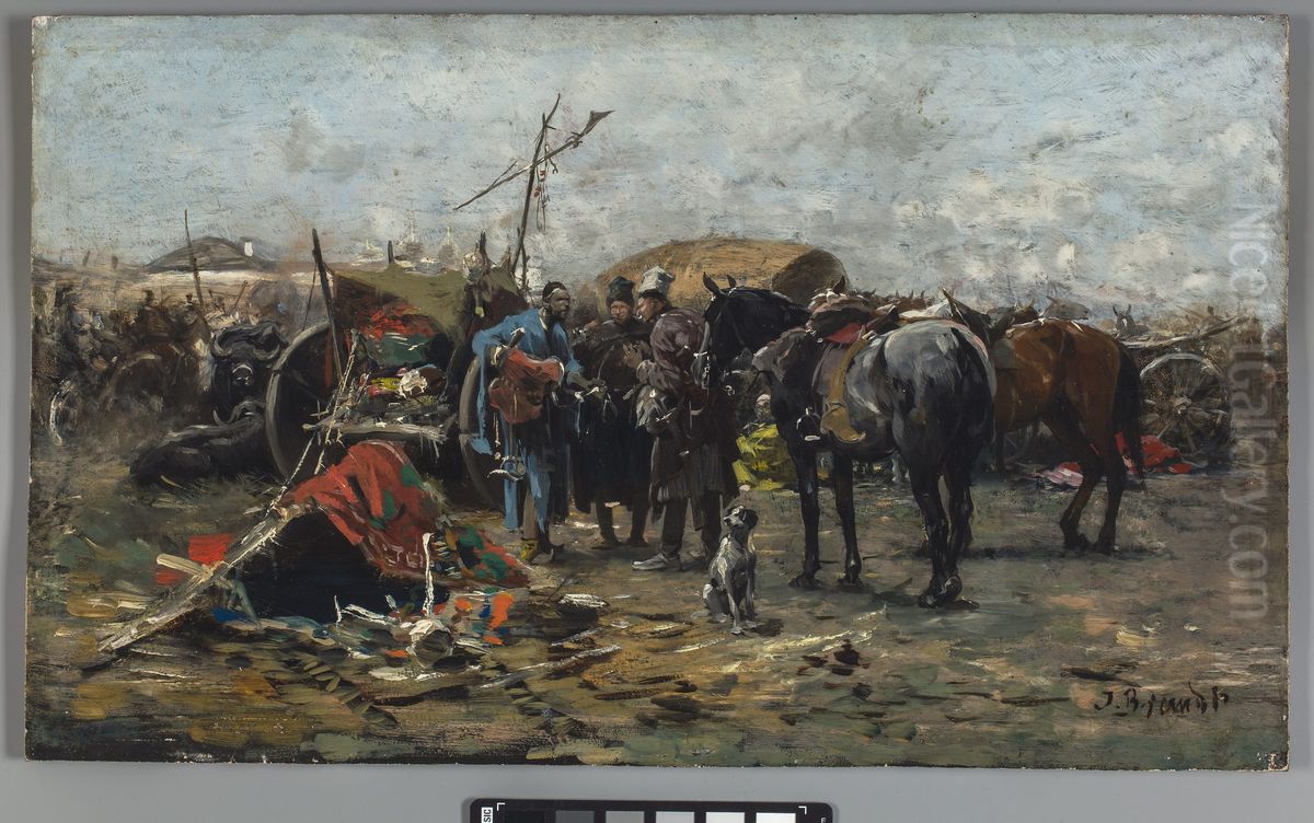 Fair in Balta, Podolia region Oil Painting by Jozef Brandt