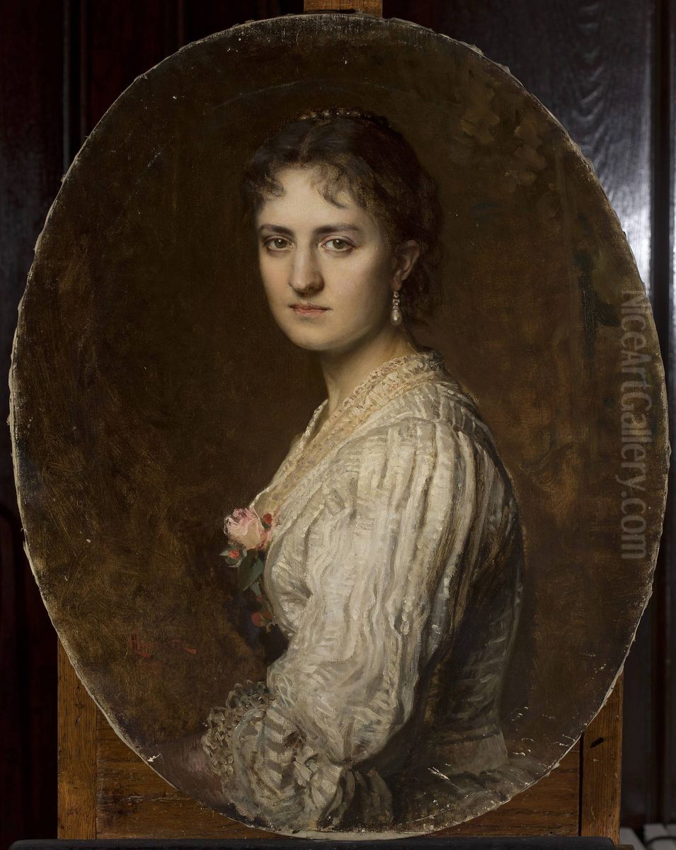 Portrait of Anna Branicka Oil Painting by Leopold Horovitz
