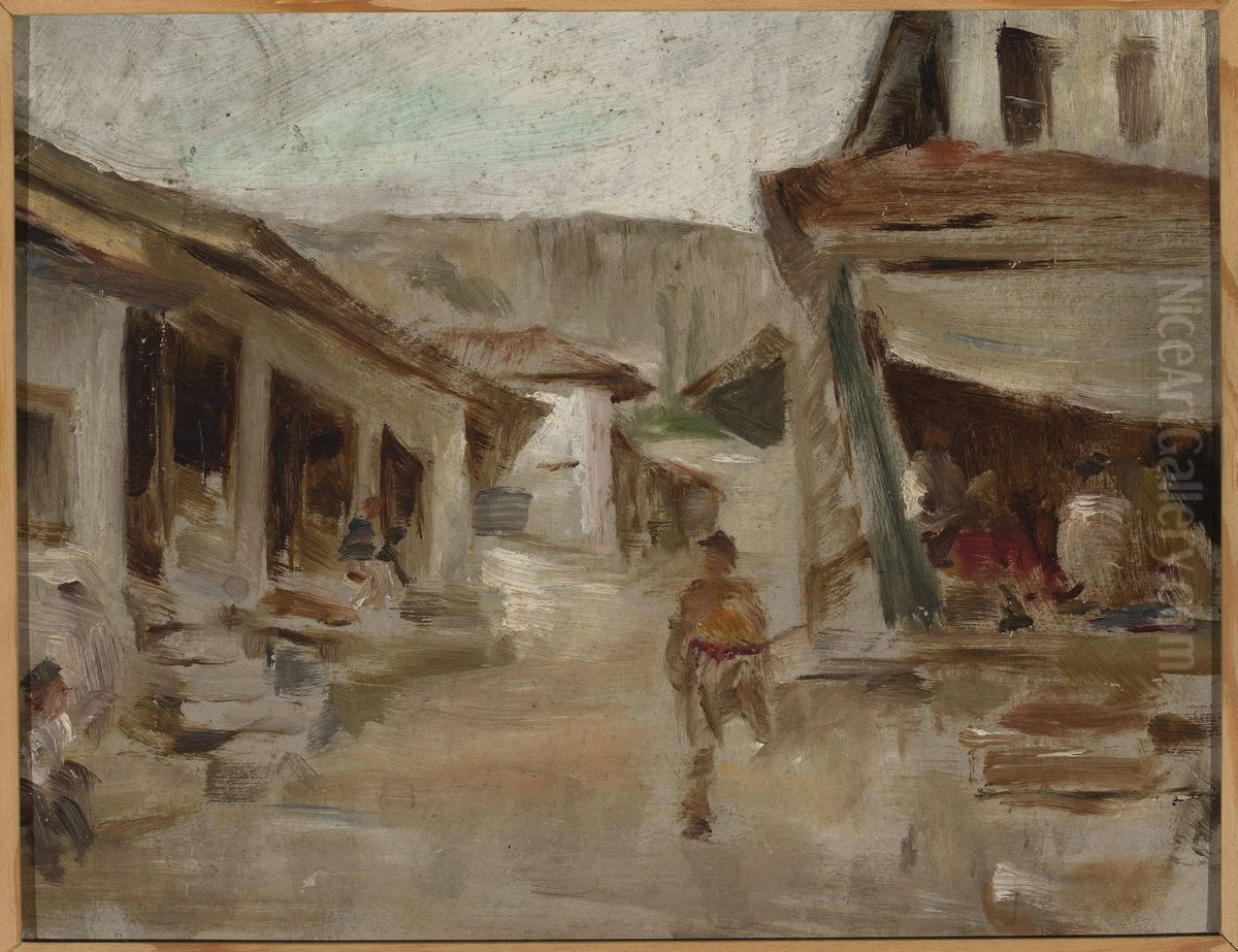 Street - Bakhchisaray. From the journey to Crimea Oil Painting by Jan Ciaglinski