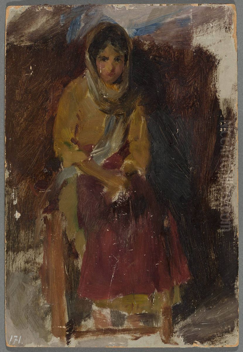 Girl. From the journey to Crimea Oil Painting by Jan Ciaglinski