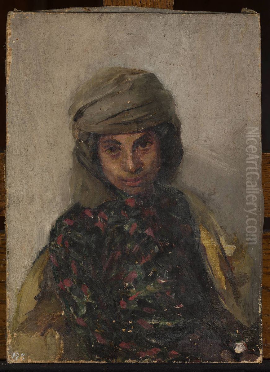 Portrait of a Jewess. From the journey to Crimea Oil Painting by Jan Ciaglinski