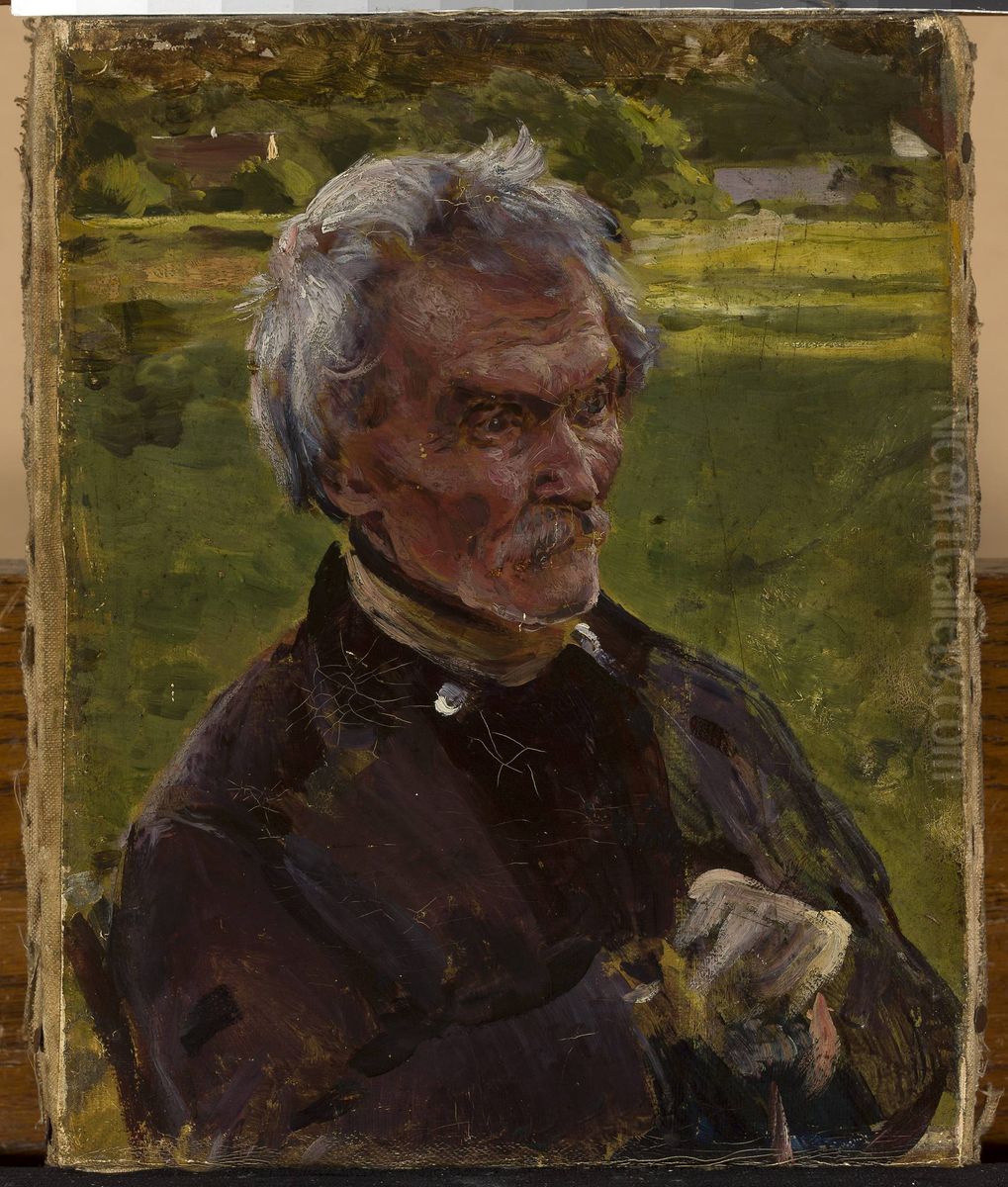 Study of an old man Oil Painting by Aleksander Gierymski