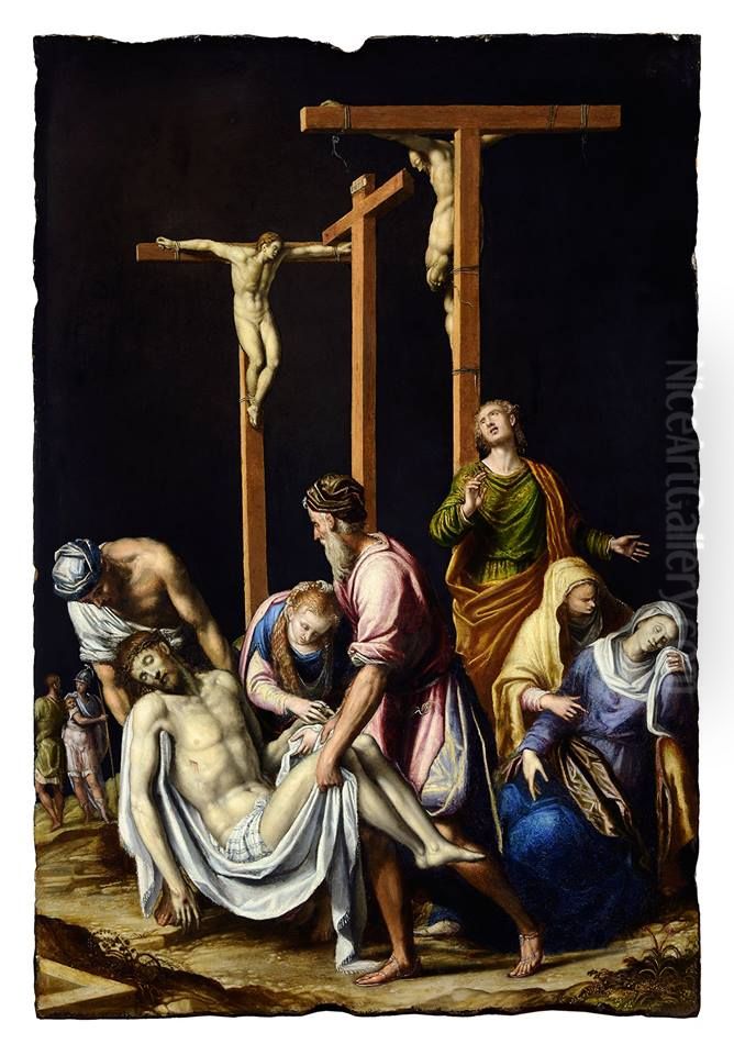 La Deposition de Croix Oil Painting by Simone Peterzano