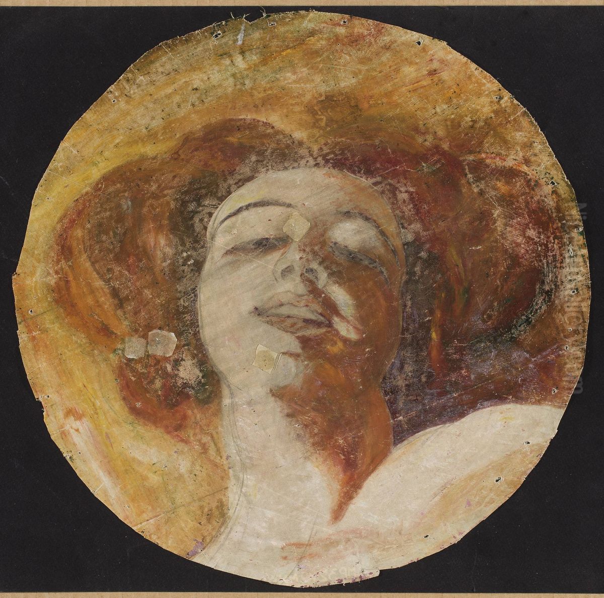 Head of a red-haired woman Oil Painting by Franciszek Zmurko