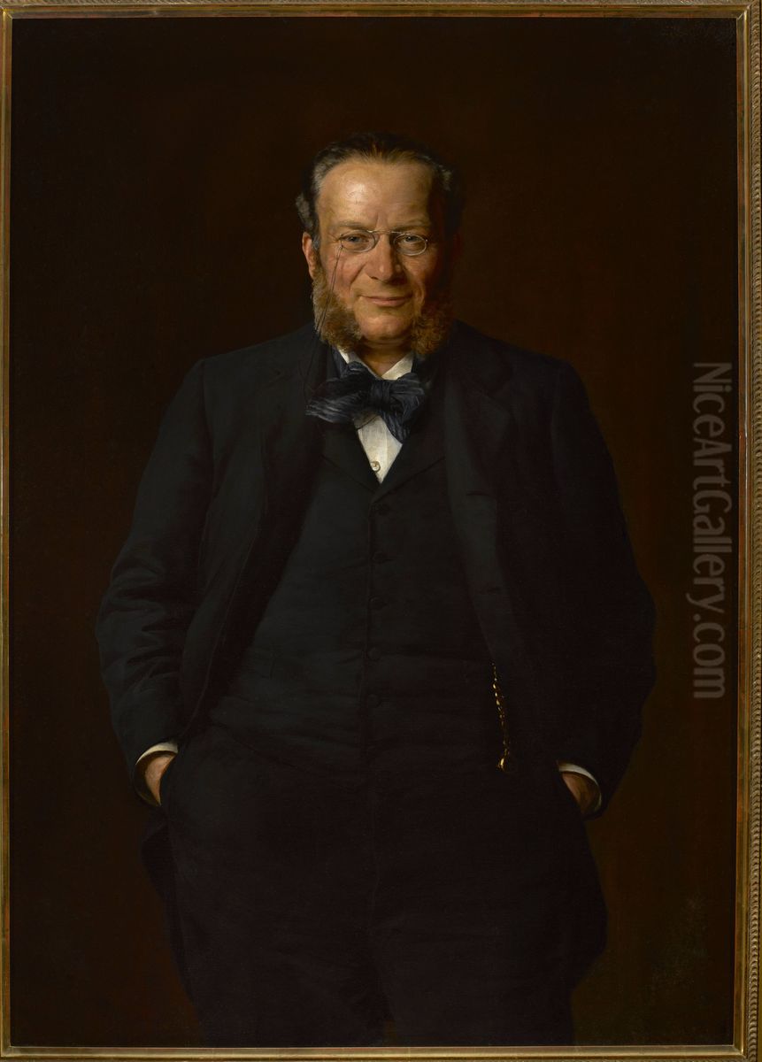 Portrait of Hipolit Wawelberg Oil Painting by Kazimierz Pochwalski