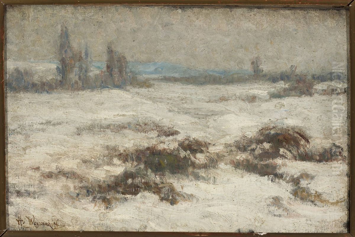 Winter landscape Oil Painting by Henryk Weyssenhoff