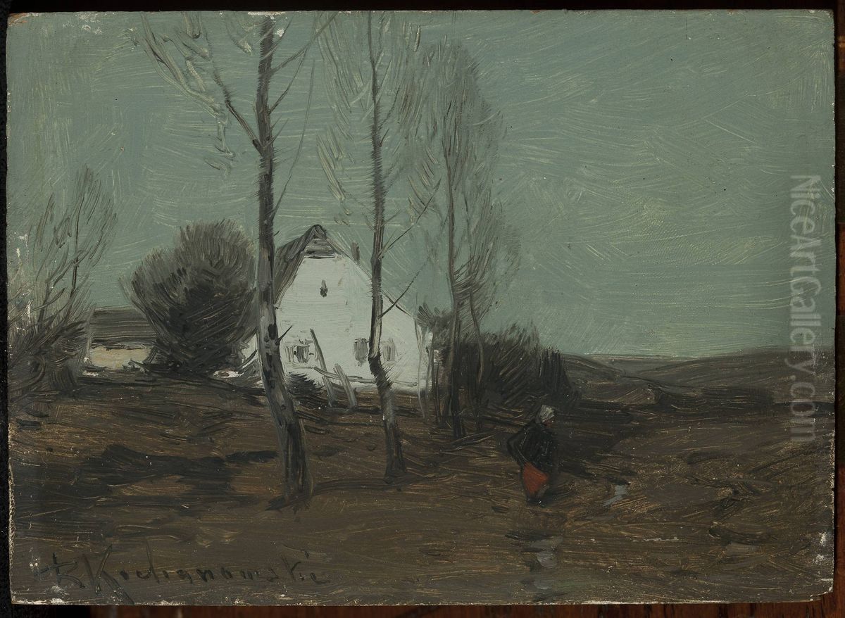 Landscape with a cottage Oil Painting by Roman Kochanowski