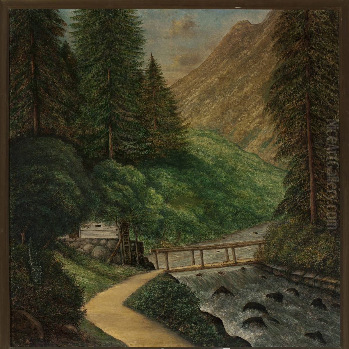 Mill in Ansee Oil Painting by Cyprian Lachnicki