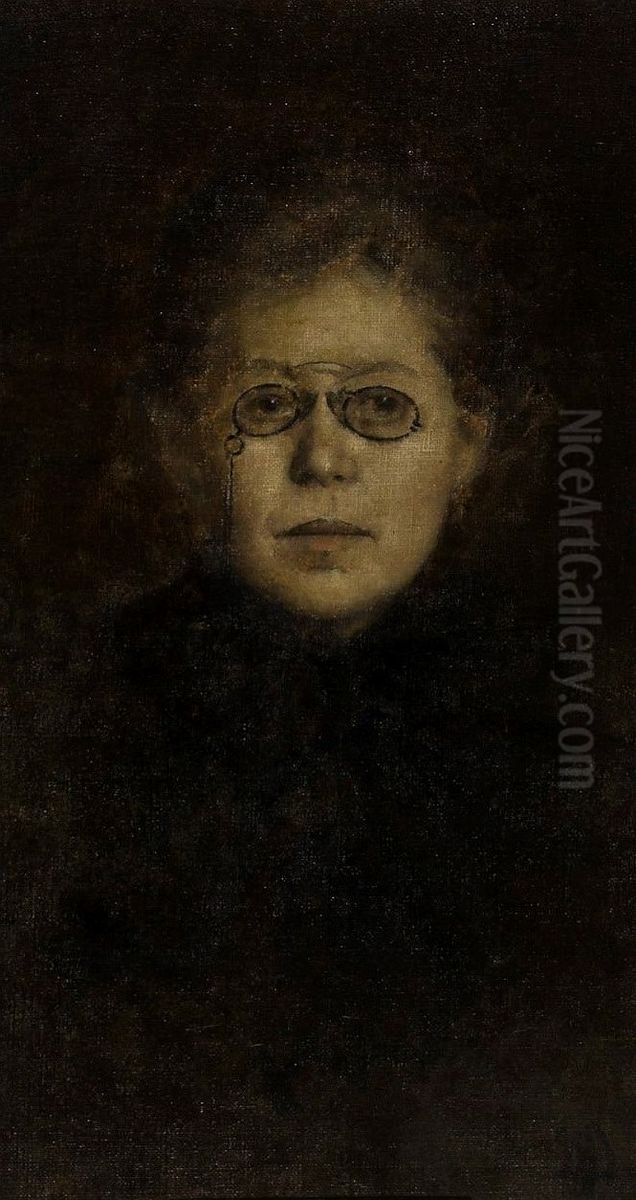 Portrait of Maria Konopnicka (1842-1910) Oil Painting by Maria Dulebianka