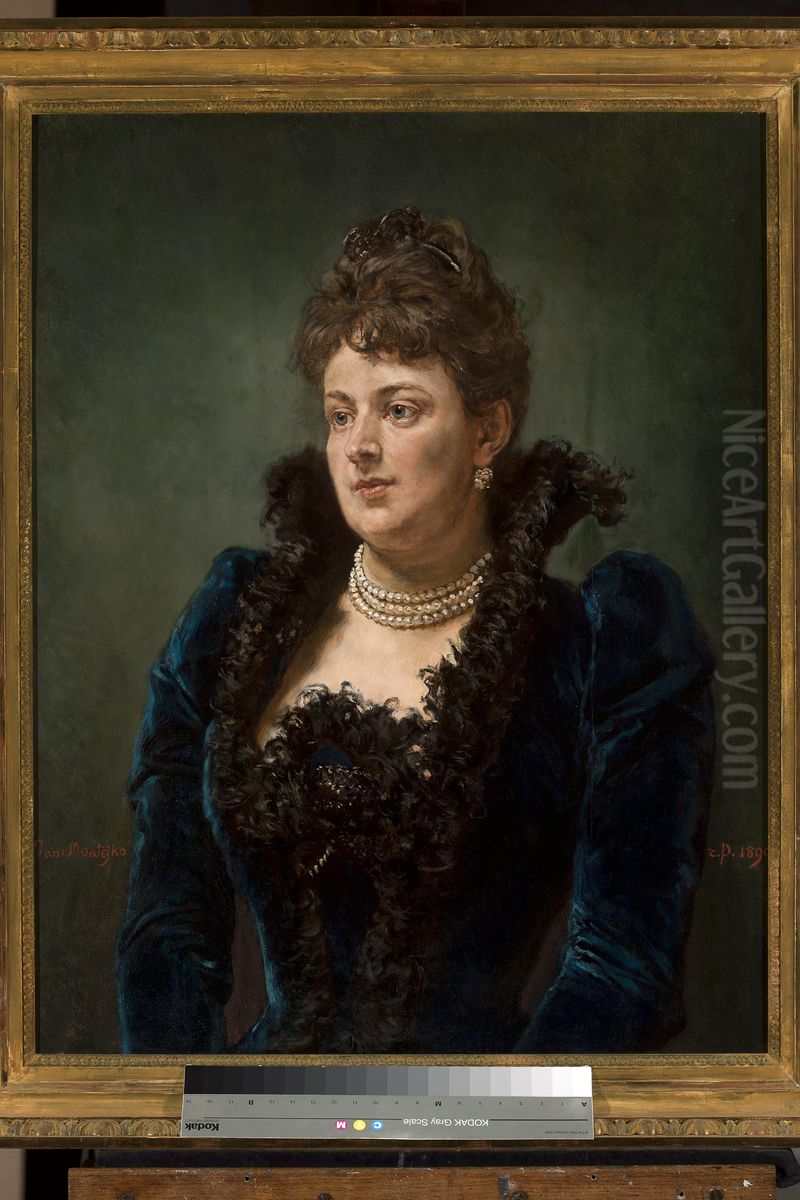 Portrait of Bona Ossowiecka Oil Painting by Jan Matejko