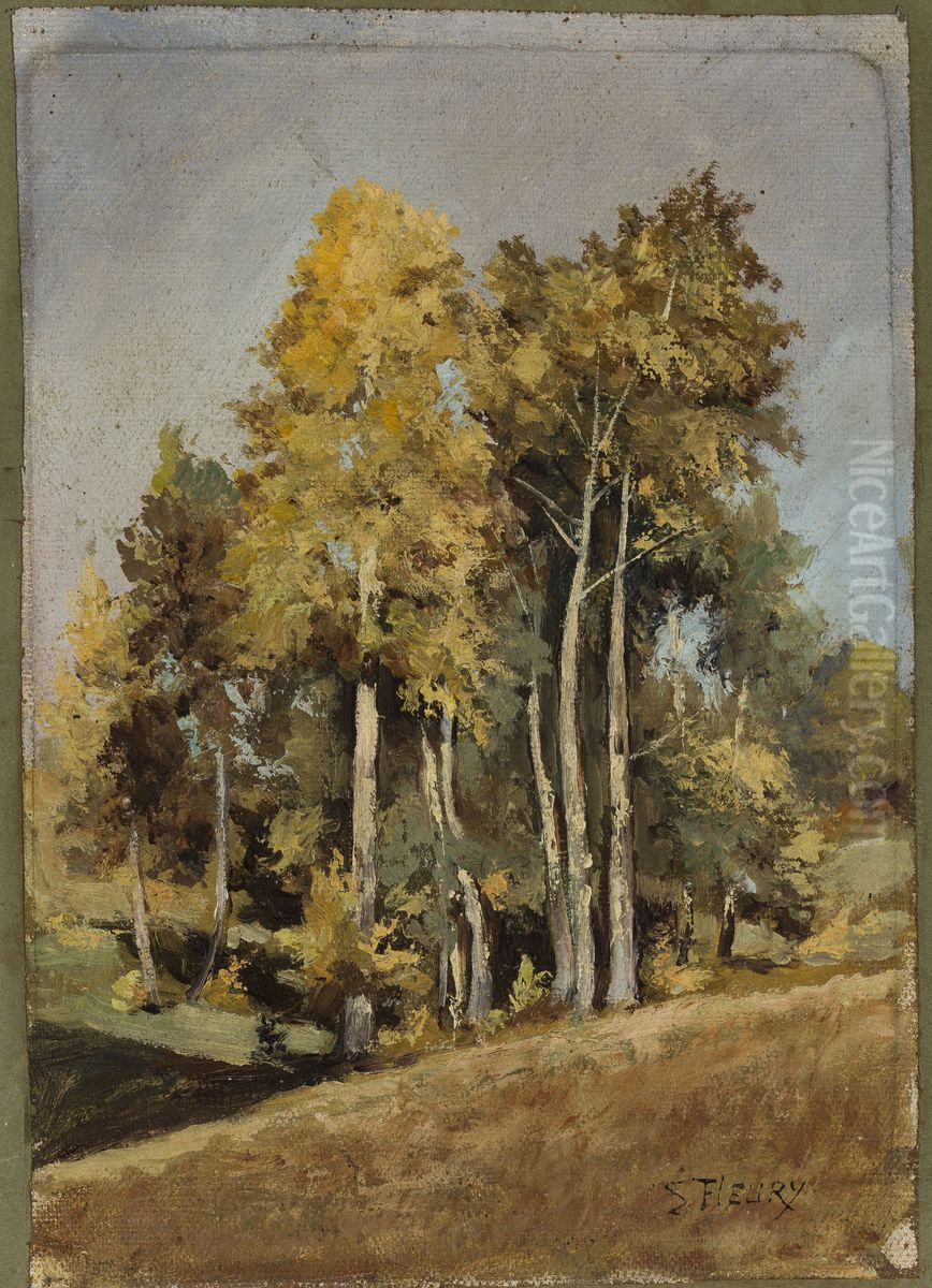 Study of trees Oil Painting by Stanislaw Filibert Fleury