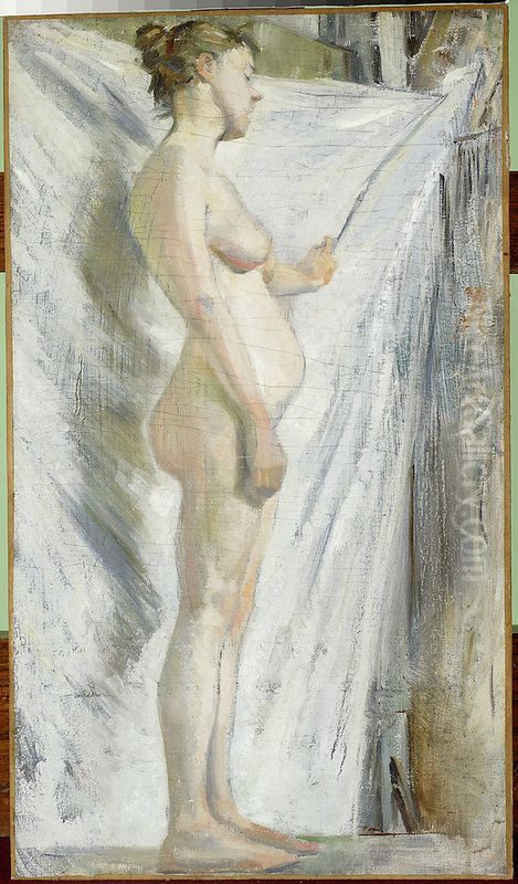 Female nude Oil Painting by Stanislaw Wyspianski