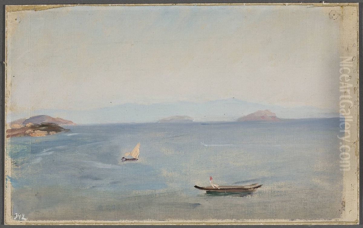 View of the mountainous seaside. From the journey to Constantinople Oil Painting by Jan Ciaglinski