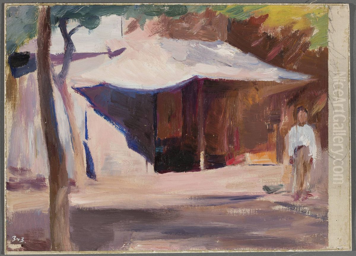 In front of a house. From the journey to Constantinople Oil Painting by Jan Ciaglinski