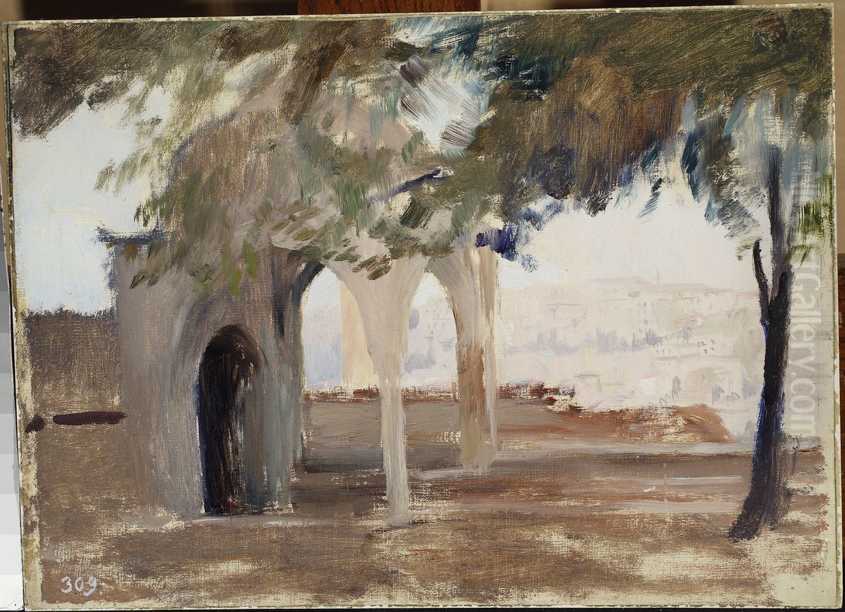 View of Pera from Istanbul. From the journey to Constantinople Oil Painting by Jan Ciaglinski