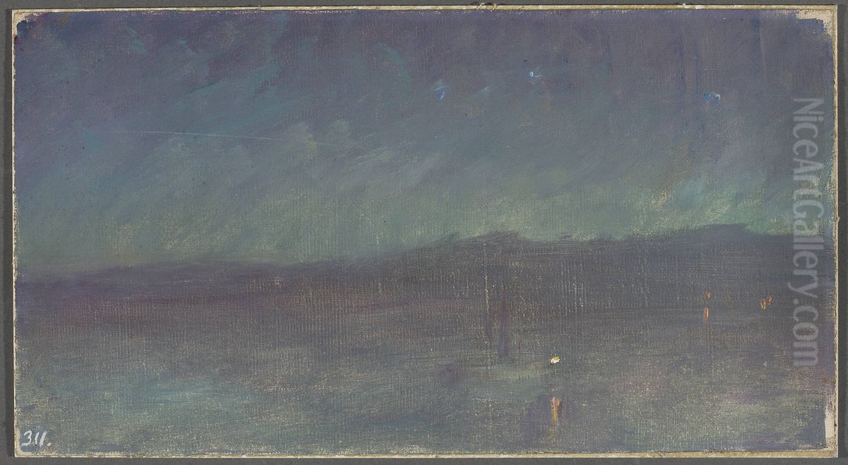 Night on the sea. From the journey to Constantinople Oil Painting by Jan Ciaglinski