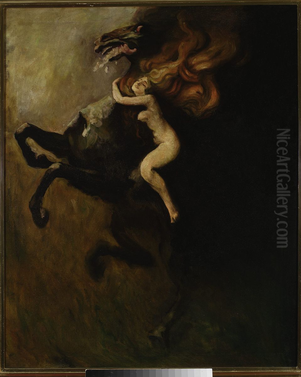 Frenzy, sketch Oil Painting by Wladyslaw Podkowinski