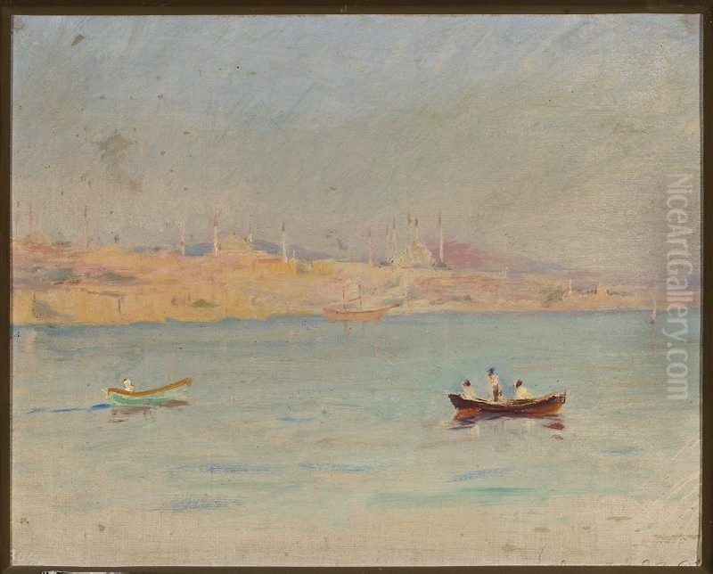 Marine landscape. From the journey to Constantinople Oil Painting by Jan Ciaglinski