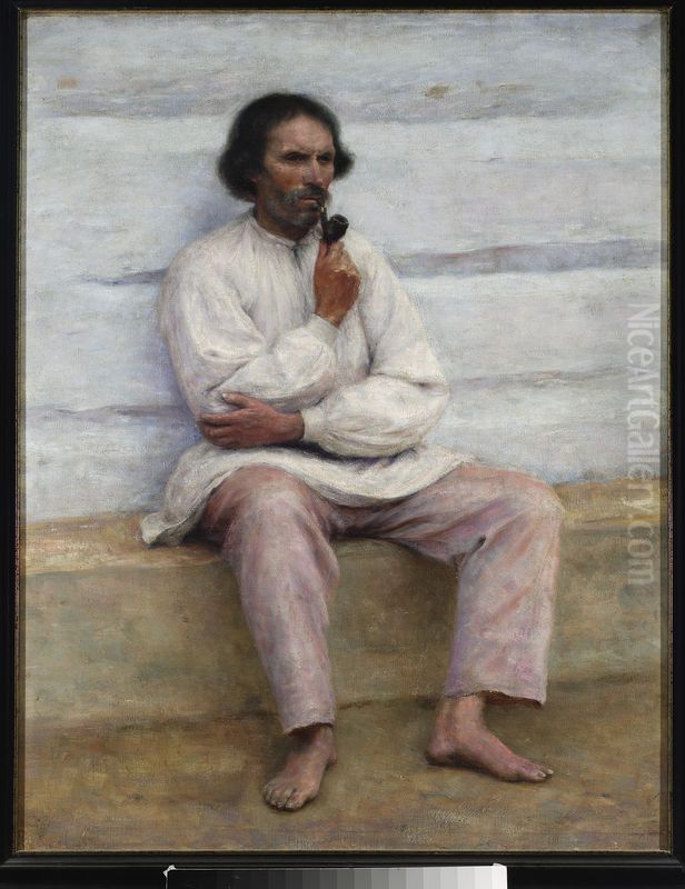 Peasant smoking a pipe, study for the painting 