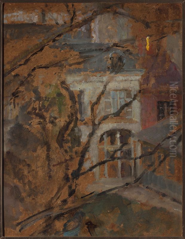 View from the window of the studio in Krakow Oil Painting by Olga Boznanska