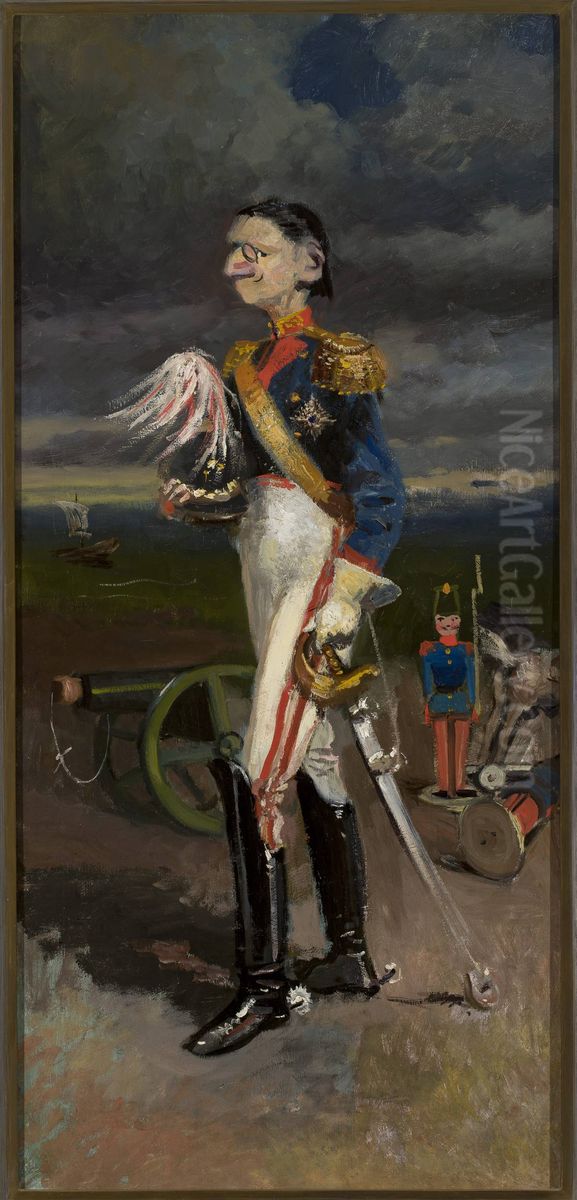 Caricature of Jan Wasilewski /?/ Oil Painting by Konstanty Gorski