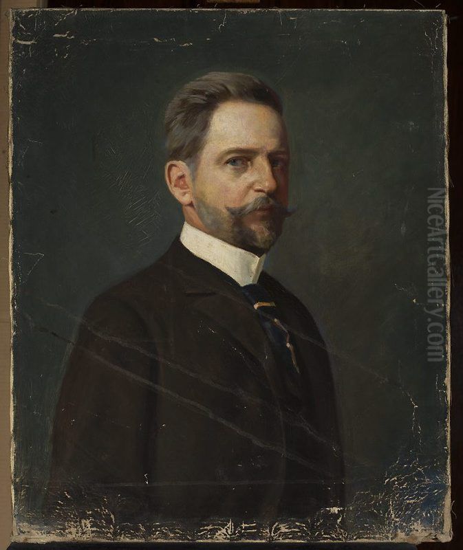Copy from the self-portrait of Julian Maszynski Oil Painting by Jan Owidzki
