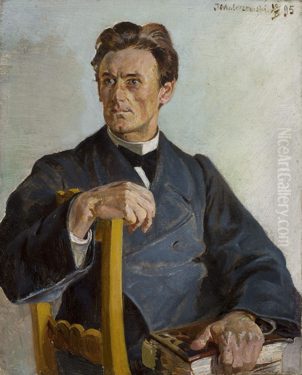 Portrait of priest Henryk Radominski (ca.1870-after 1925) Oil Painting by Jacek Malczewski