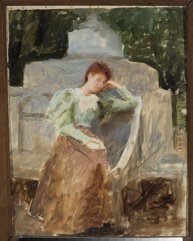 Portrait of the hostess in Talashkino Oil Painting by Jan Ciaglinski