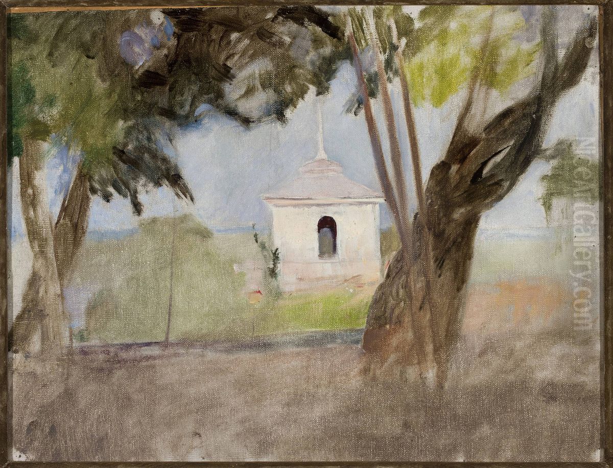 Shrine in Talashkino - northern side study Oil Painting by Jan Ciaglinski