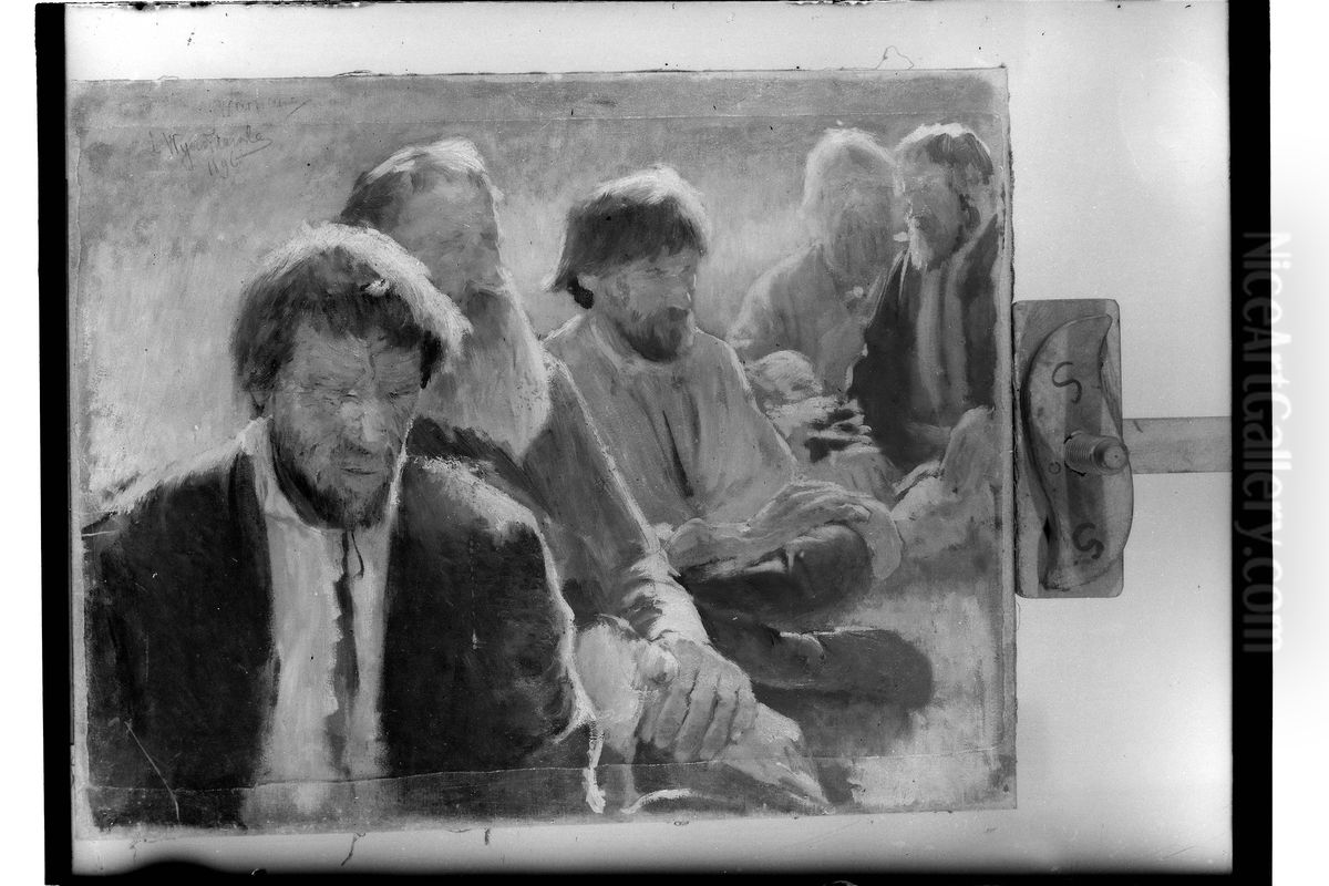 Dziady (All Souls' Day) Oil Painting by Leon Wyczolkowski