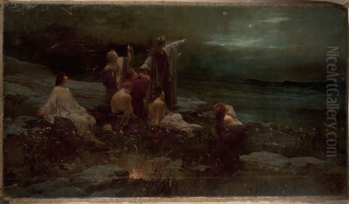 Morning star Oil Painting by Franciszek Zmurko