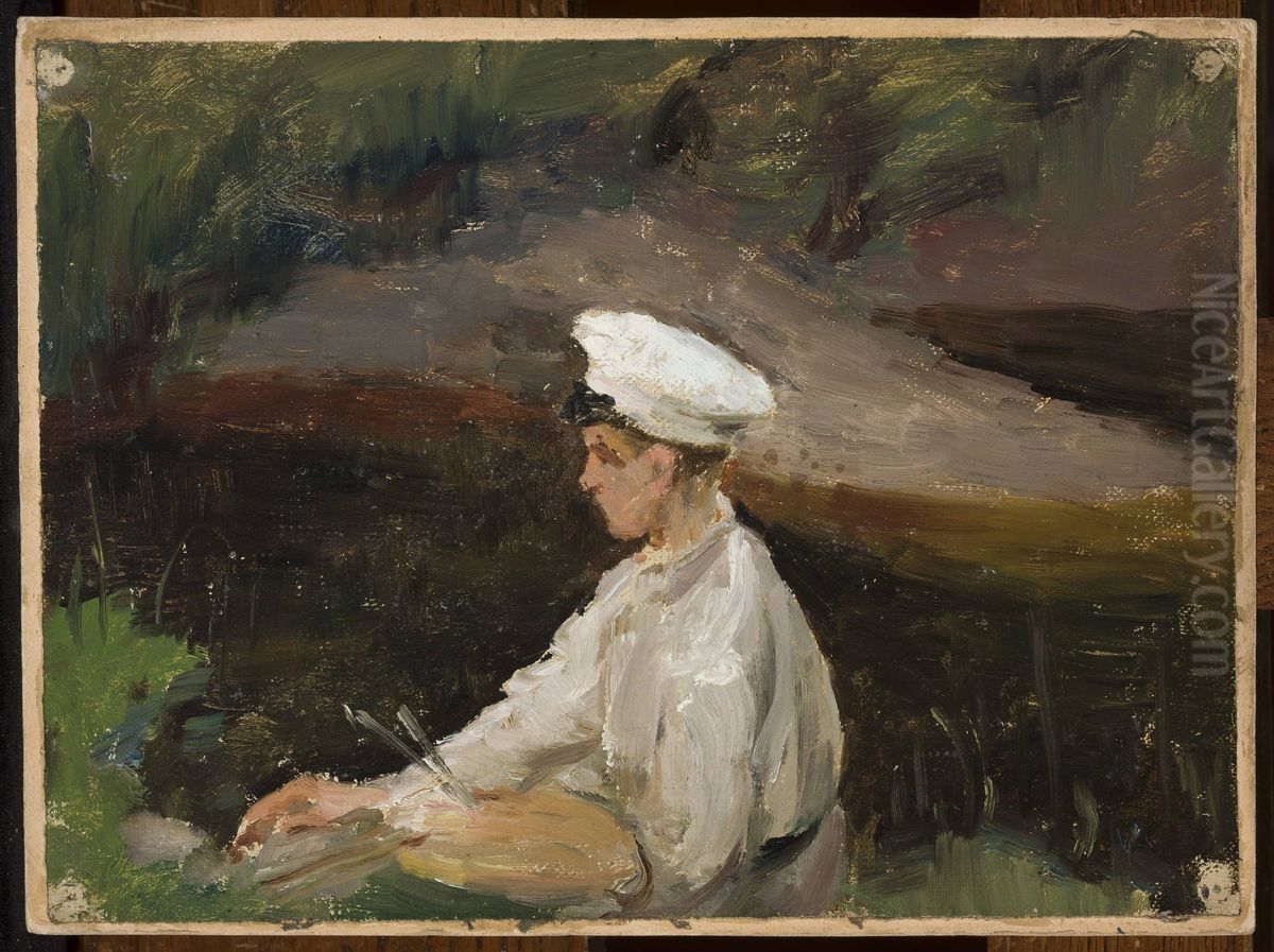 Portrait o f Alexander Rubtsov Oil Painting by Jan Ciaglinski