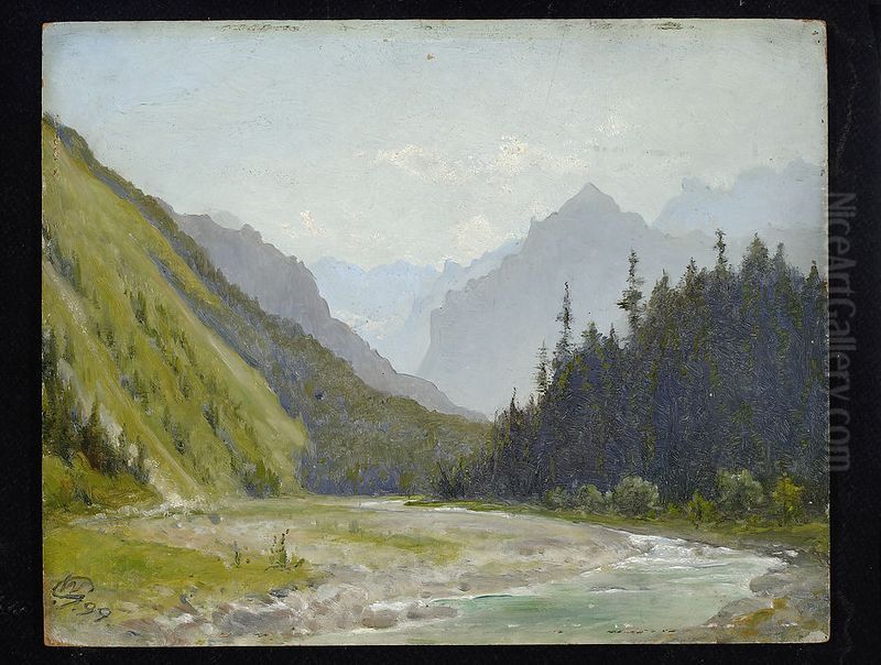 White Water Valley in the Tatra Mountains Oil Painting by Wojciech Gerson