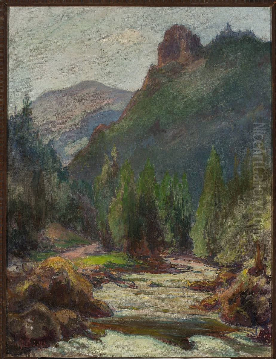 Mountain landscape Oil Painting by Wladyslaw Slewinski