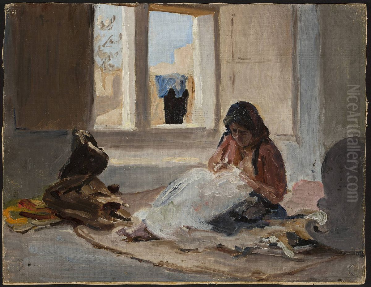 Nazareth. From the journey to Palestine Oil Painting by Jan Ciaglinski