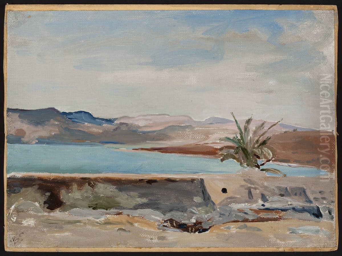 Capernaum on the Sea of Galilee. From the journey to Palestine Oil Painting by Jan Ciaglinski