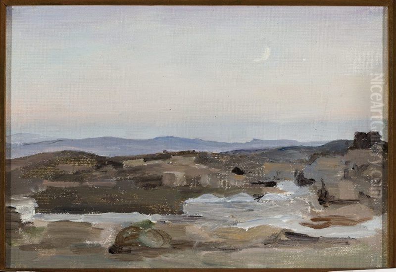 Desert - Ramallah. From the journey to Palestine Oil Painting by Jan Ciaglinski