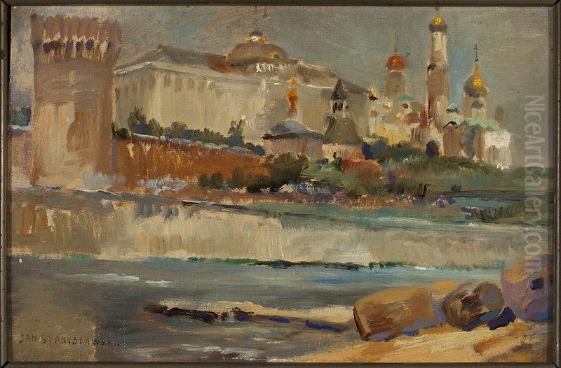 View of the Kremlin Oil Painting by Jan Stanislawski